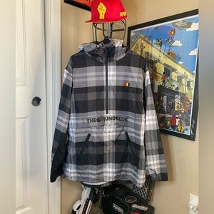 The hundreds 1/4 zip hooded rain coat